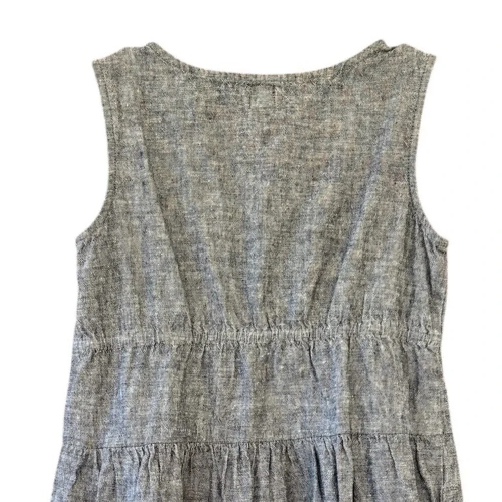 Tea Collection Embroidered Chambray Dress Girls‎ 7 Linen/Cotton Blend Boho Fall